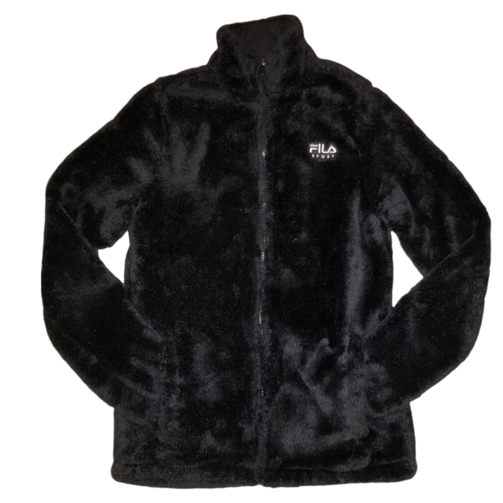 FILA Sport Teddy Fleece Sweater Black Size S